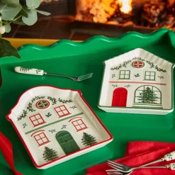 Christmas Village fat 18 cm rød