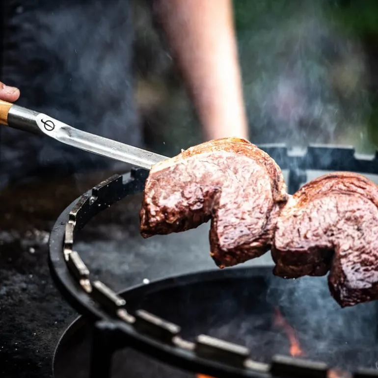 Churrasco grillspyd V-form 70 cm stål/oliventre