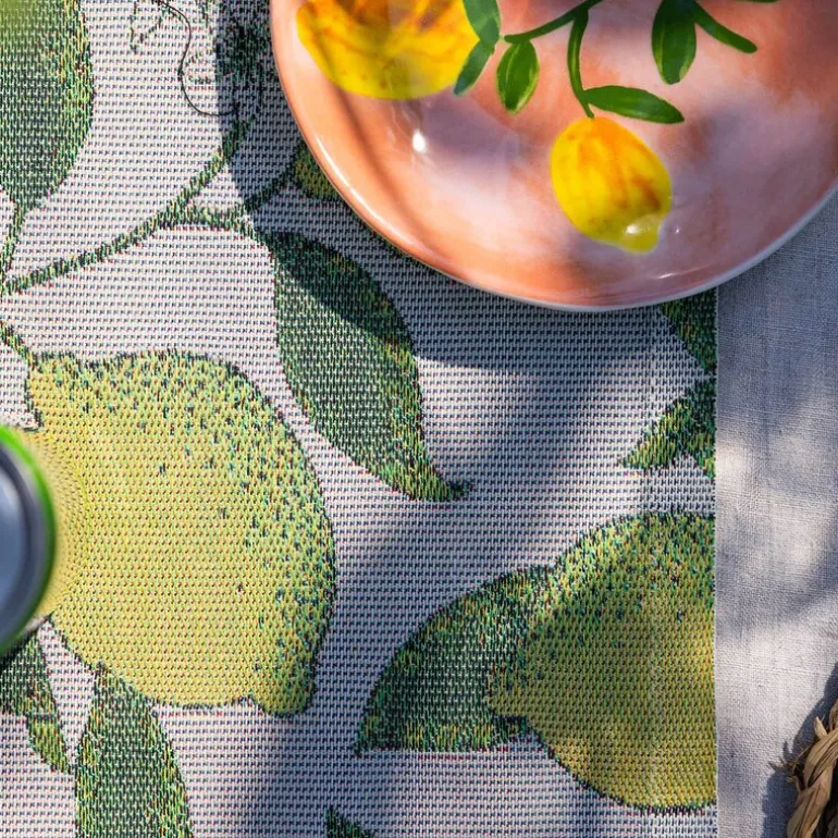 Citroner bordløper 35x120 cm gul