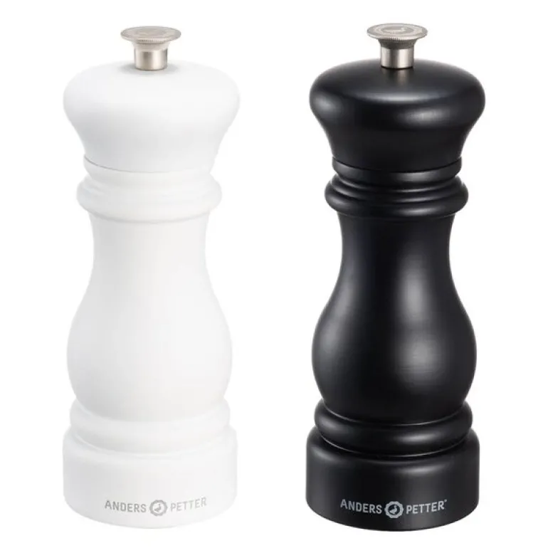 Classic salt- og pepperkvern 16,5 cm 2 stk bøk/svart/hvit