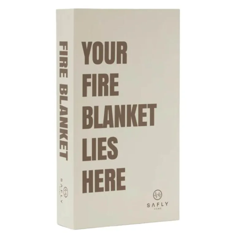 Coffee Table Book med brannteppe 16x28 cm kremhvit