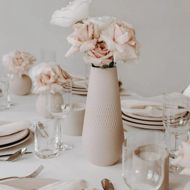Collier Carre vase 26 cm beige