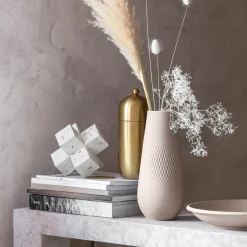Collier Carre vase 26 cm beige