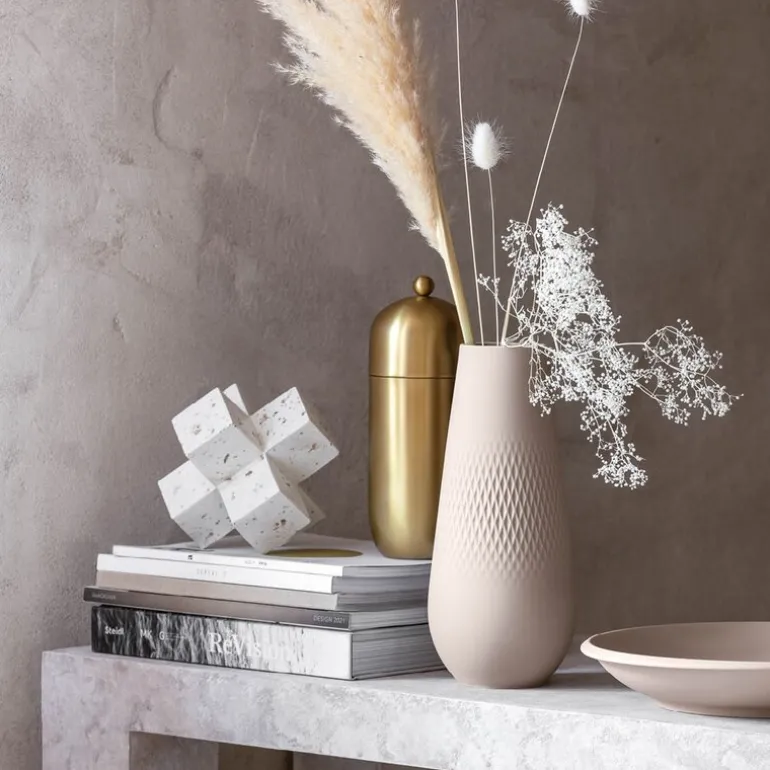 Collier Carre vase 26 cm beige