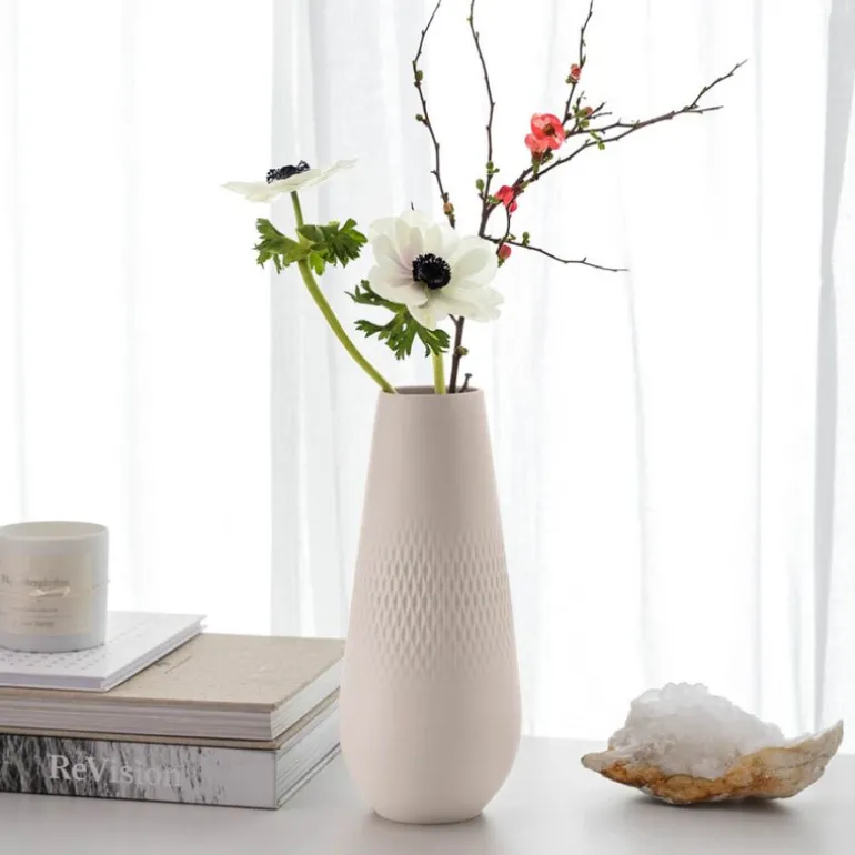 Collier Carre vase 26 cm beige