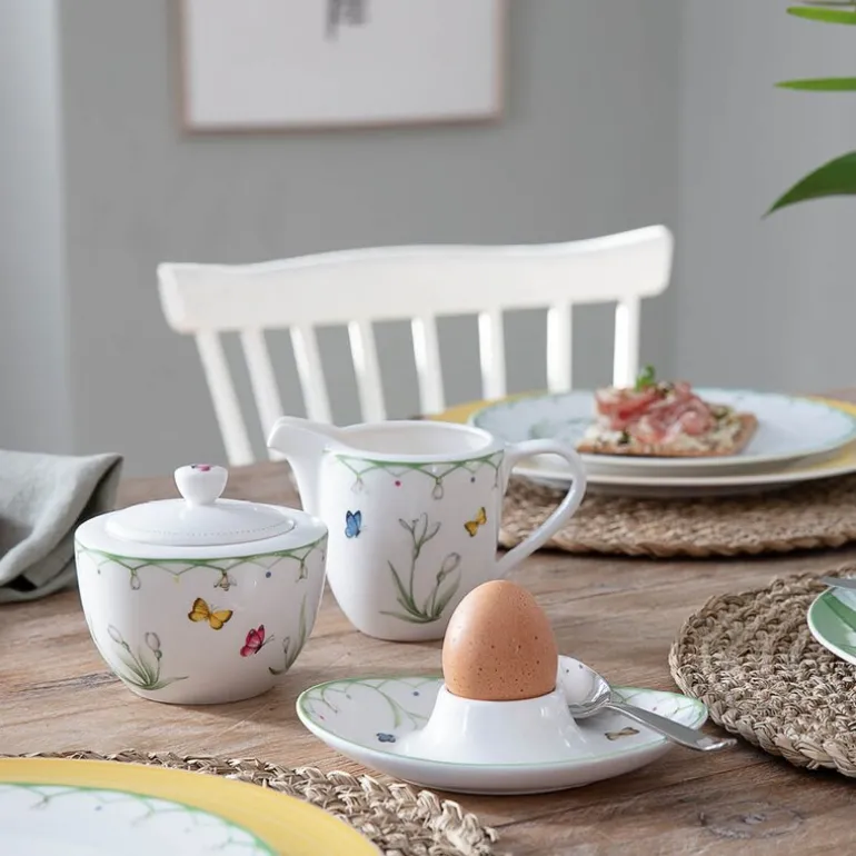 Colourful Spring fløtemugge 21 cl hvit/grønn