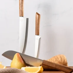 Concept knivsett 3 deler trehåndtak stål/brun