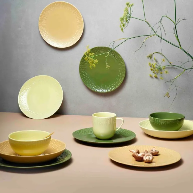 Confetti frokosttallerken 24 cm mustard