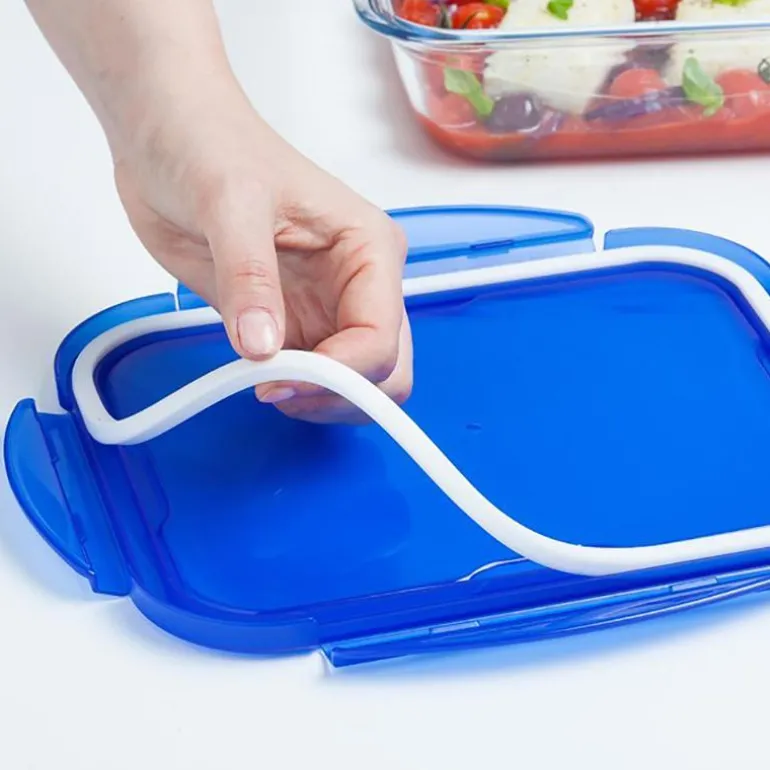 Cook & Go matboks 20x15 cm 0,8L klar/blå