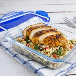 Cook & Go matboks 20x15 cm 0,8L klar/blå