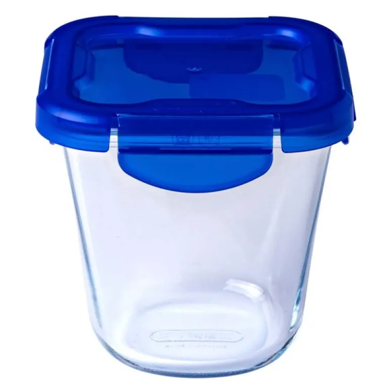 Cook & Go matboks 12x12 cm 0,8L klar/blå
