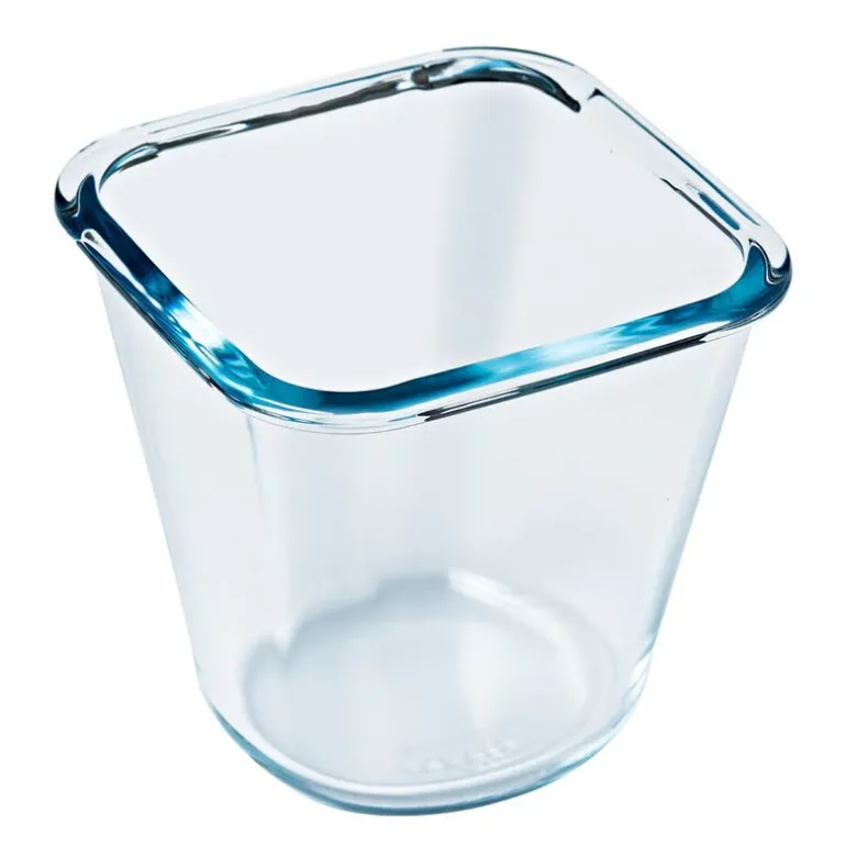 Cook & Go matboks 12x12 cm 0,8L klar/blå