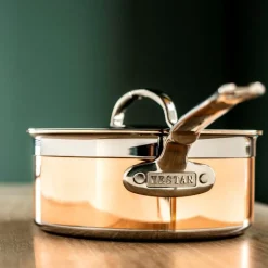 Copperbond kasserolle med lokk 1,4L kobber