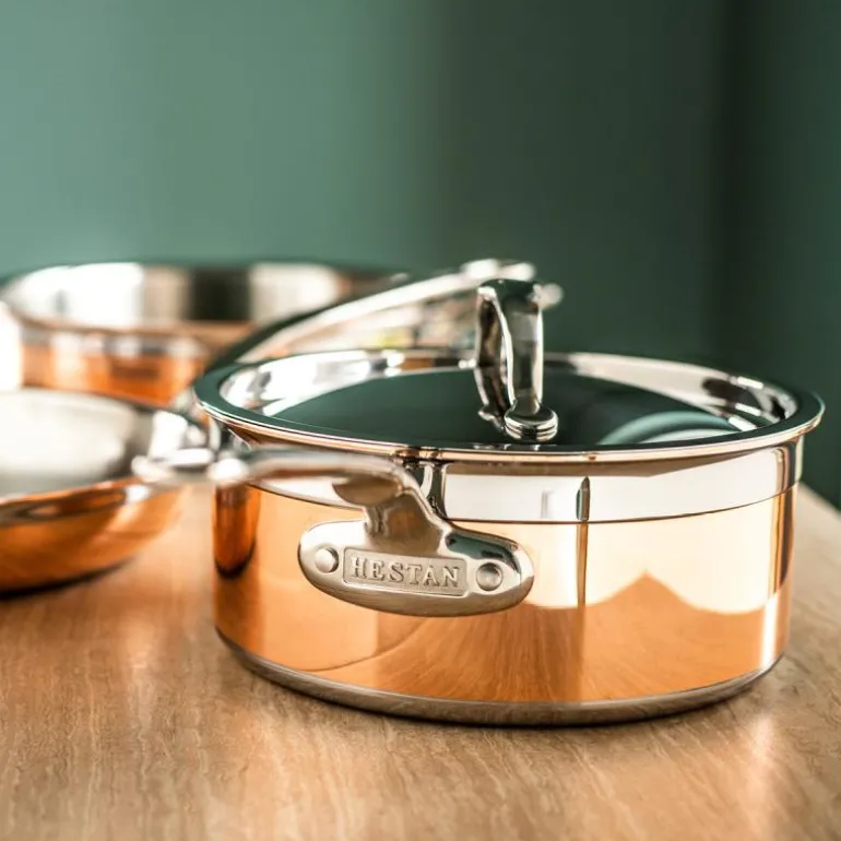 Copperbond kasserolle med lokk 2,8L kobber