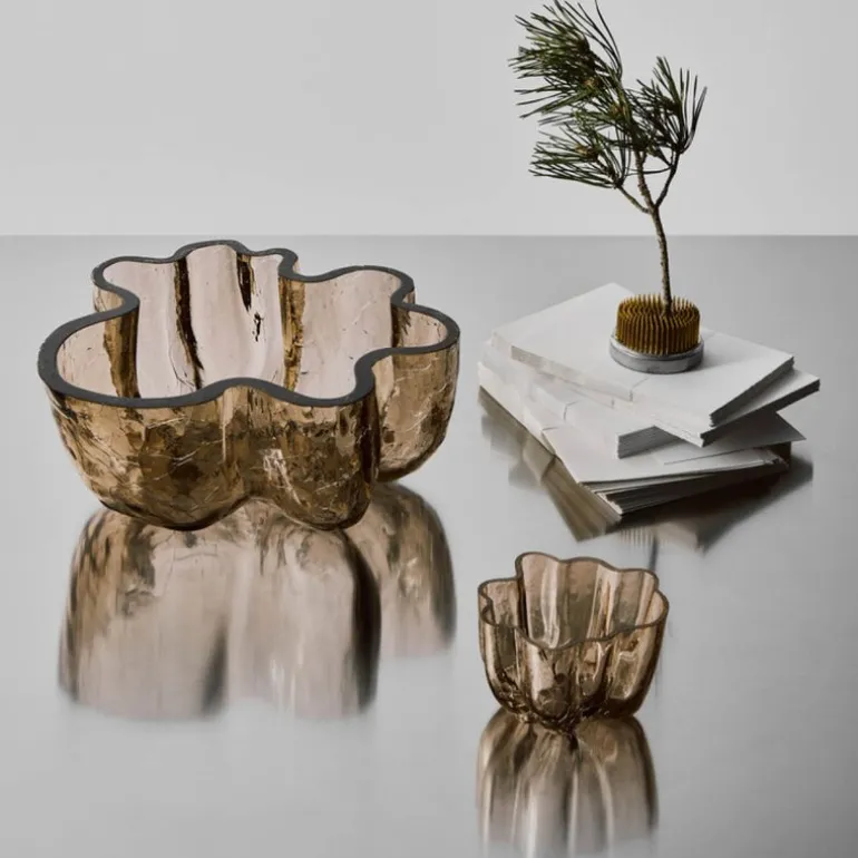 Crackle lyktglass 5,8 cm taupe