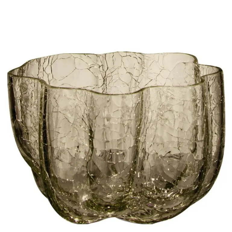 Crackle lyktglass 5,8 cm taupe