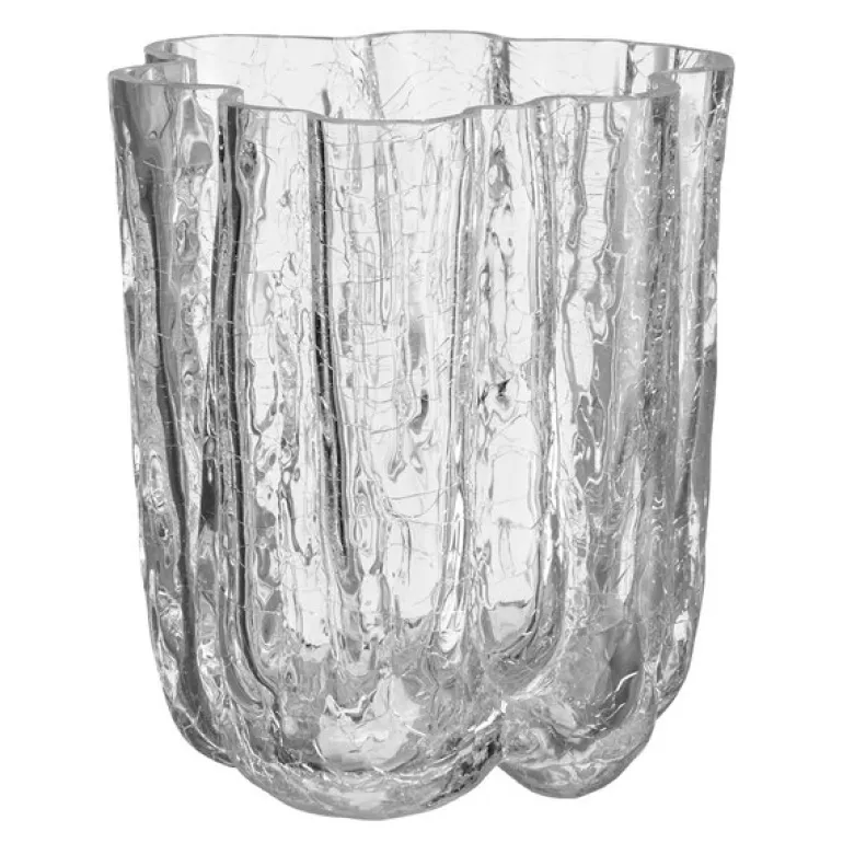 Crackle vase 12 cm klar
