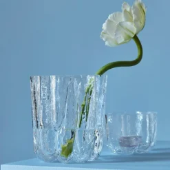 Crackle vase 12 cm klar