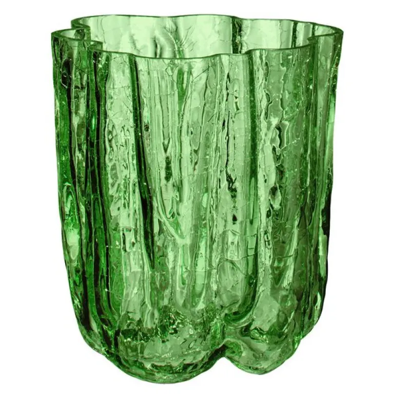 Crackle vase 12 cm mørk grønn