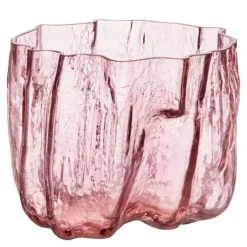 Crackle vase 17 cm rosa