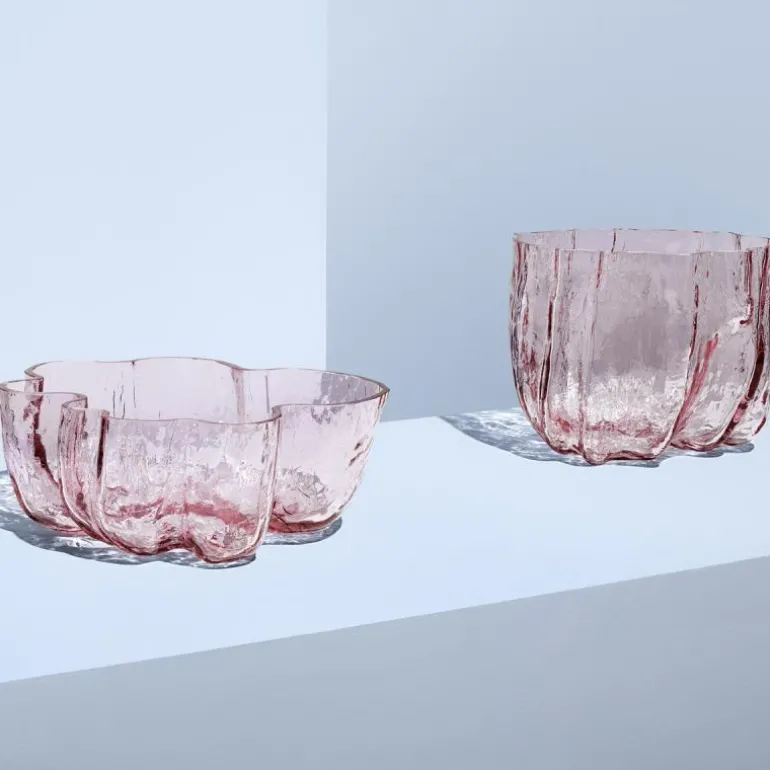 Crackle vase 17 cm rosa