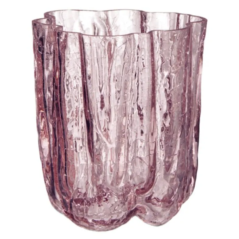 Crackle vase 12 cm rosa