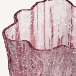 Crackle vase 12 cm rosa