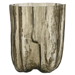 Crackle vase 27 cm taupe