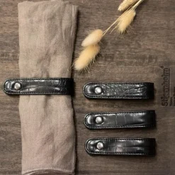 Croco serviettring 4 stk svart
