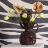 Crumple vase 26 cm brun