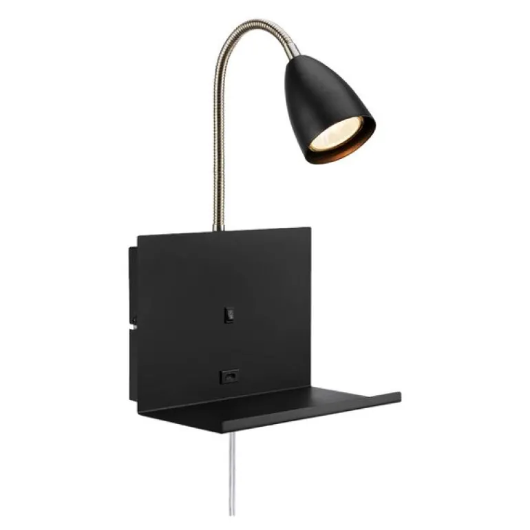 Cuarto vegglampe 30 cm svart