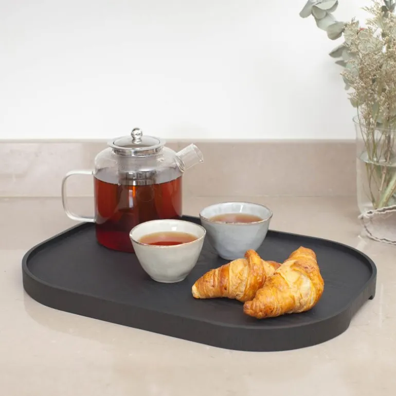 CurveLine serveringsbrett anti-slip 47x34 cm svart