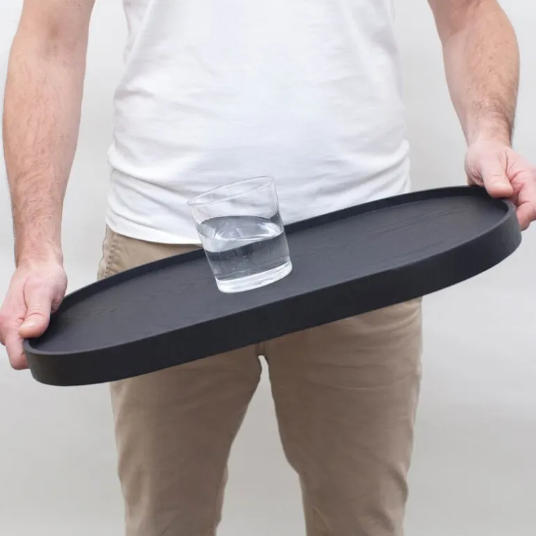 CurveLine serveringsbrett anti-slip 47x34 cm svart