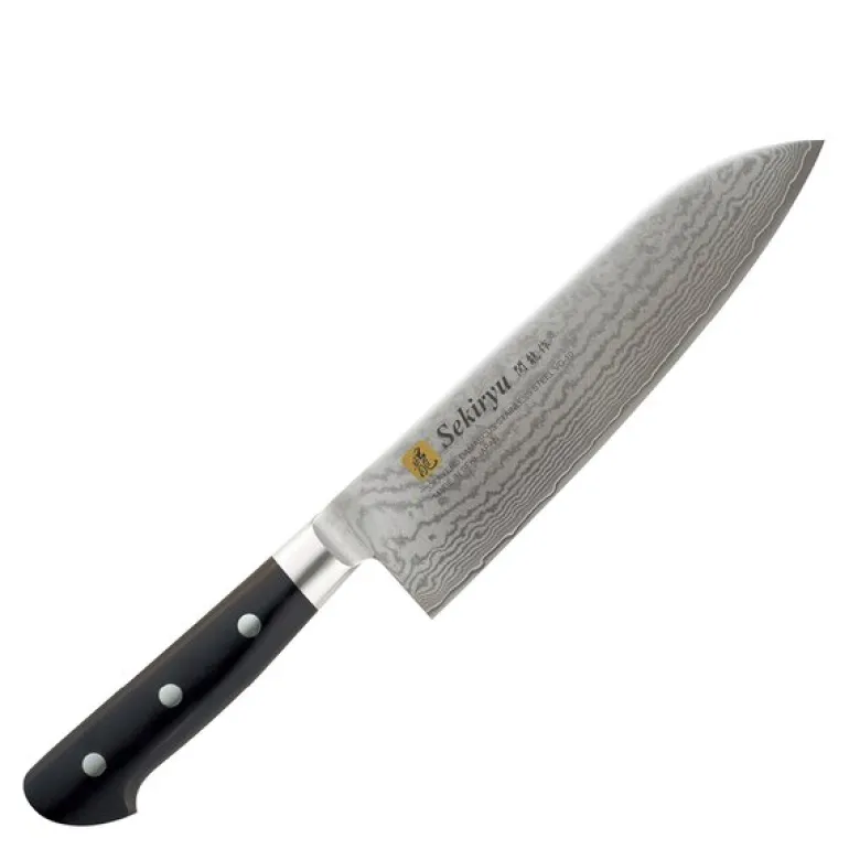 Damask santokukniv 18 cm svart