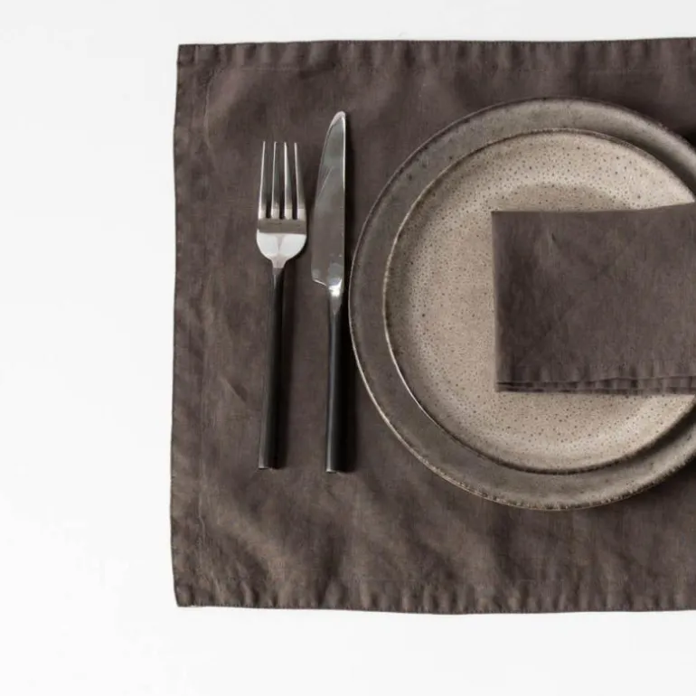 Dekkeunderlag lin 35x50 cm taupe
