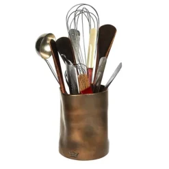 Dented redskapskrukke 19 cm bronse