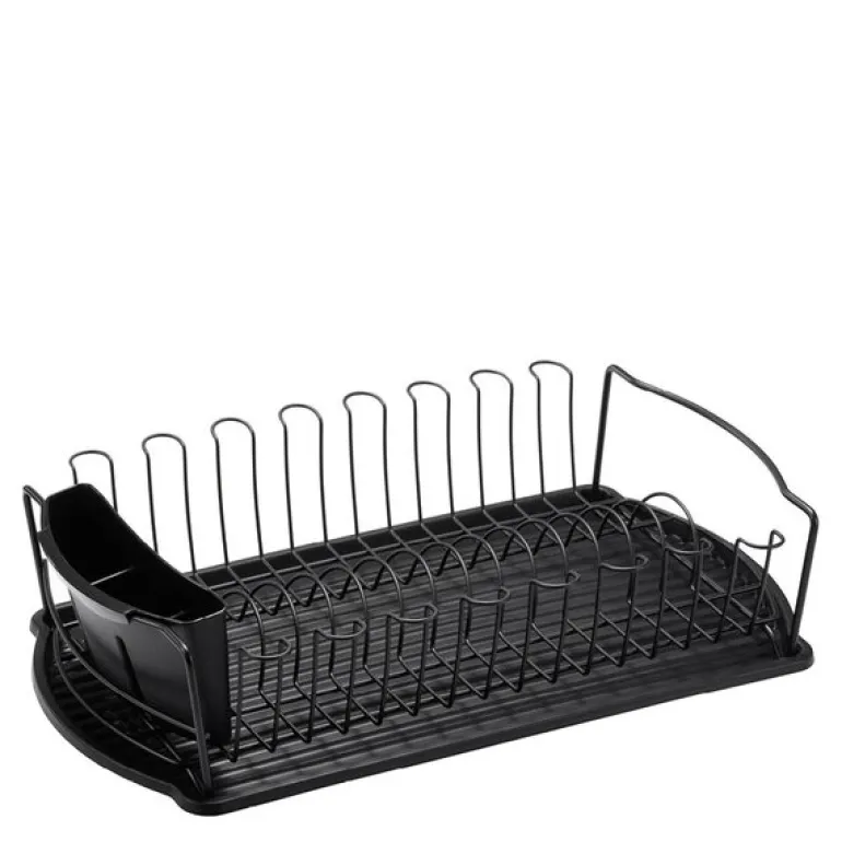 Disa oppvaskstativ med bestikkholder 48x28 cm svart
