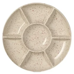 Ditte serveringsfat 26x26x3,5 cm beige/burgunder