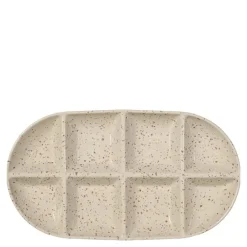 Ditte serveringsfat 36x20x3,5 cm beige/burgunder
