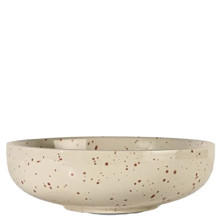 Ditte serveringsskål 21x7 cm beige/burgunder