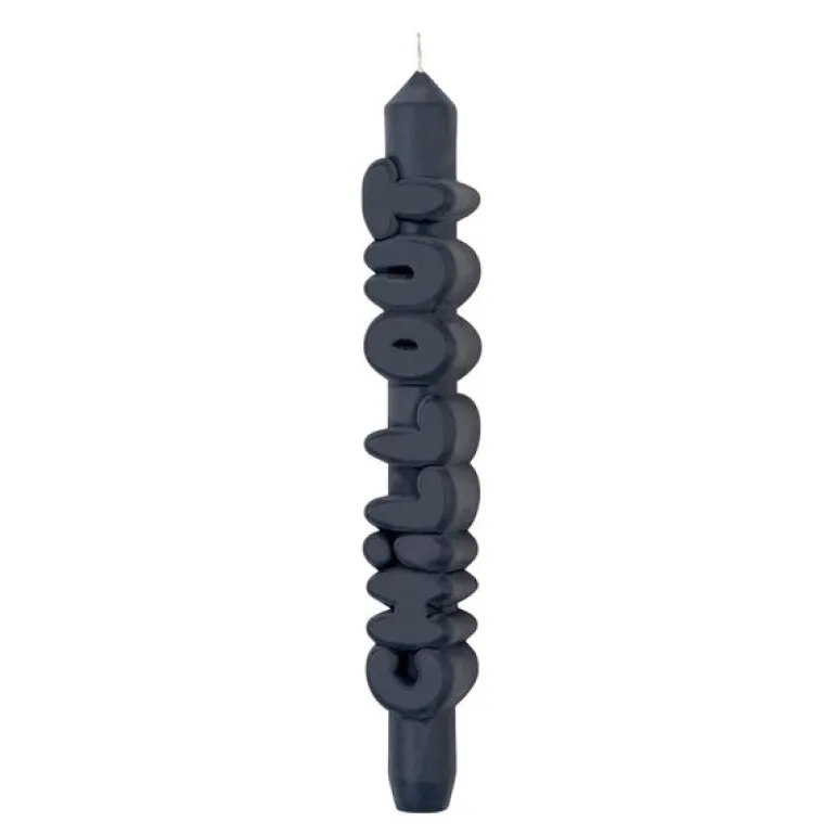 3D kronelys 23 cm CHILL OUT svart