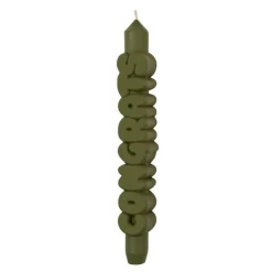 3D kronelys 23 cm CONGRATS olivengrønn