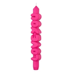 3D kronelys 23 cm LOVE YOU rosa