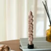 3D kronelys 23 cm 2 stk CONFROTATIONAL mocha/krem