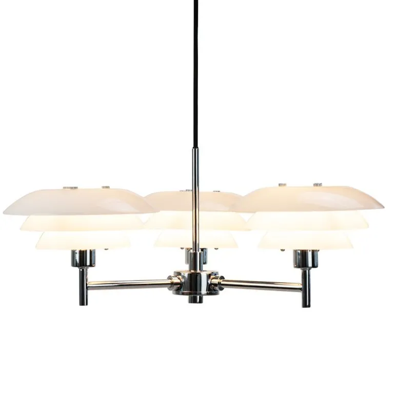 DL20 lysekrone 17 cm opal/krom