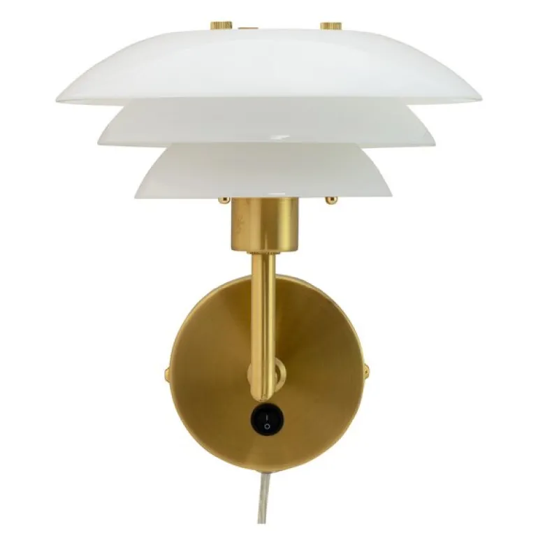 DL20 vegglampe 20 cm opal/messing