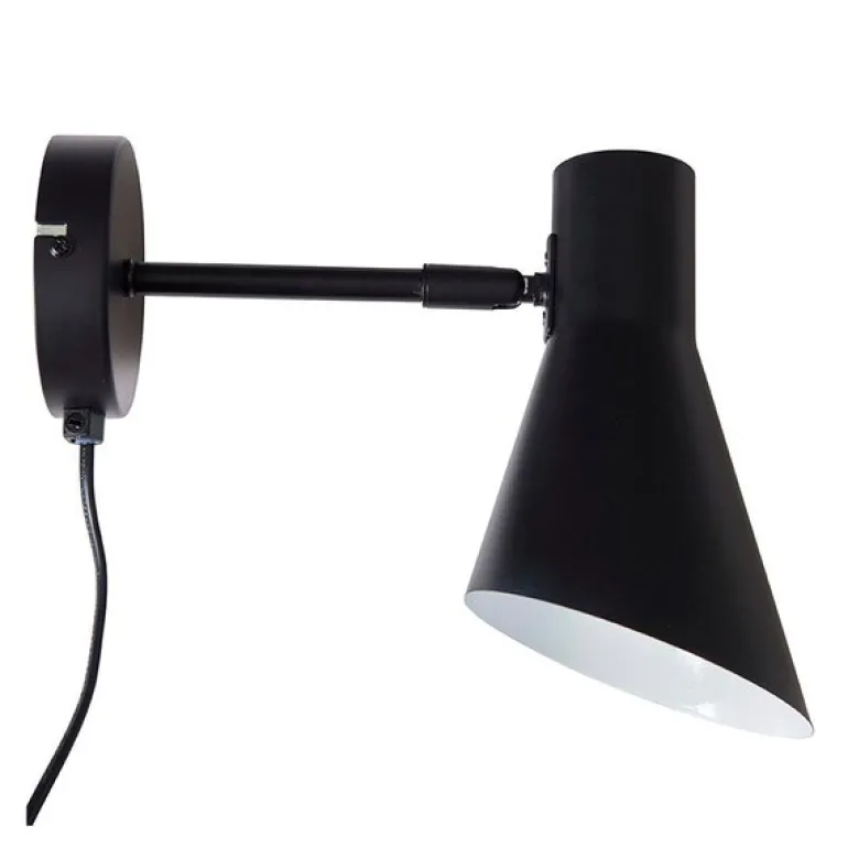 DL12 vegglampe 20 cm svart