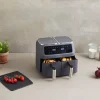 Dobbelt airfryer 2 x 4 L 2800W med belegg