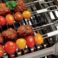 Doble grillspyd 30 cm 4 stk rustfritt stål