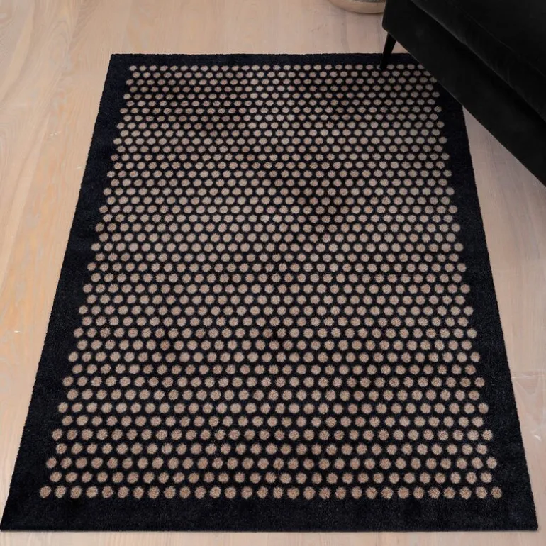 Dot gulvmatte 130x90 cm svart/sand